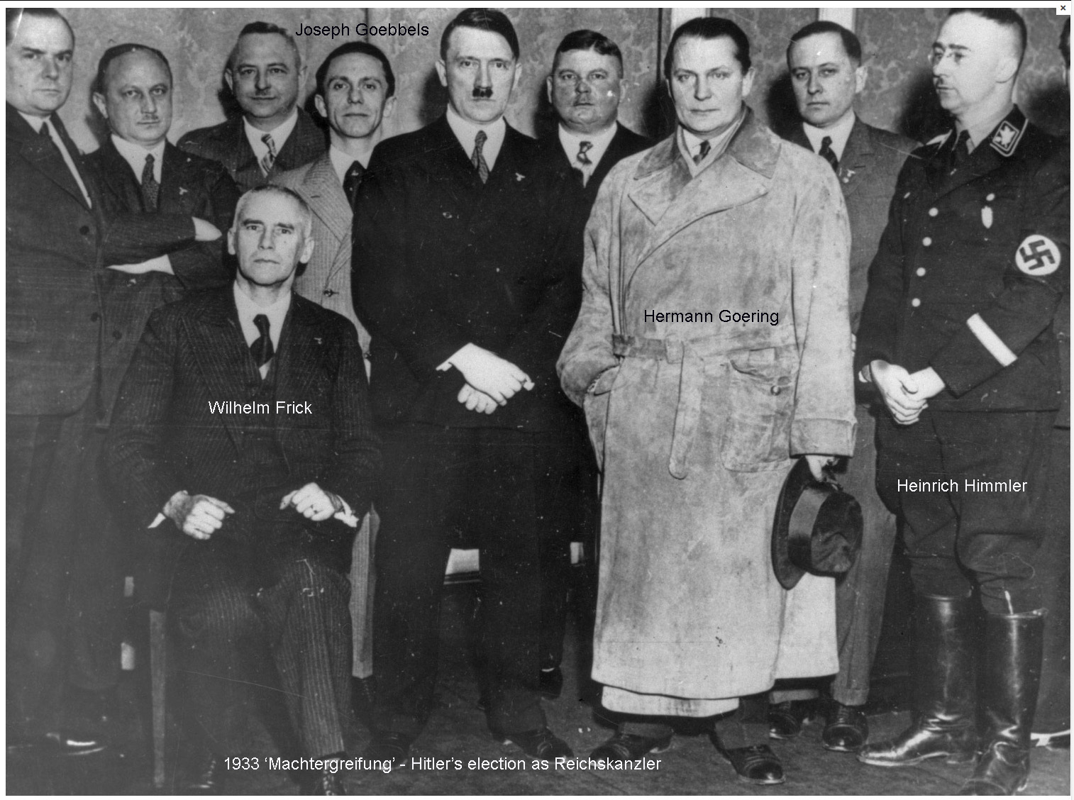 HITLER AND HIS GANG - HIMMLER, GOERING. GOEBBELS ETC. IN 1933 